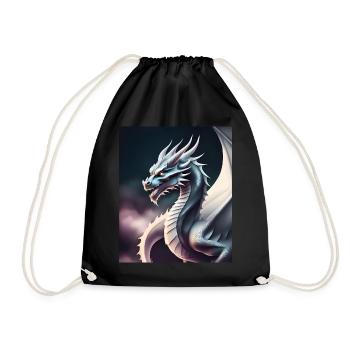 Drachen-Silhouette - Turnbeutel - Schwarz - Vorne