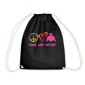 Pottery Ceramics Artist Tie Dye - Drawstring Bag - black - Front