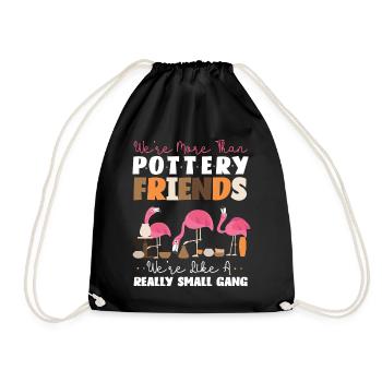 Pottery Ceramics Artist Flamingo - Drawstring Bag - black - Front