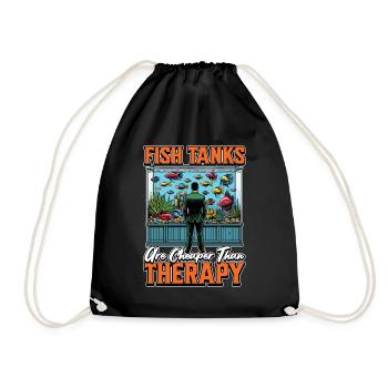 Aquarium Enthusiast Fish Tanks Are Aquascaping - Drawstring Bag - black - Front