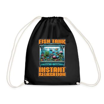 Aquarium Enthusiast Fish Tank Instant Fish Lover - Drawstring Bag - black - Front