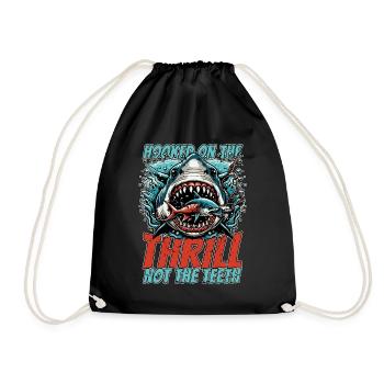 Shark Hunting Hooked On The Thrill Fossil Hunter - Turnbeutel - Schwarz - Vorne