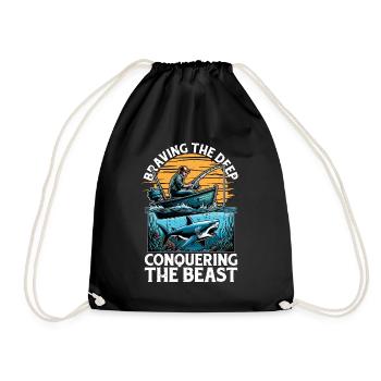Chasse au requin Braver les amours profondes Paléontologie - Sac de sport léger - noir - Devant