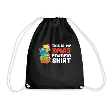 Pyjama de Noël Dragon Arbre de Noël - Sac de sport léger - noir - Devant