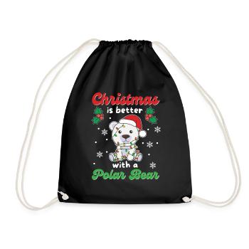 Noël, c’est mieux avec un ours polaire - Sac de sport léger - noir - Devant