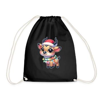Fées de Noël Saiga Antilope - Sac de sport léger - noir - Devant