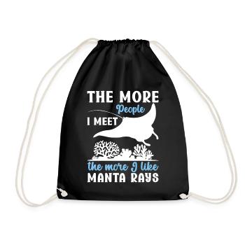 Manta Rays Great Manta Sea Creatures - Drawstring Bag - black - Front