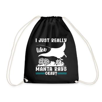 Raies Manta Grandes créatures marines Manta - Sac de sport léger - noir - Devant