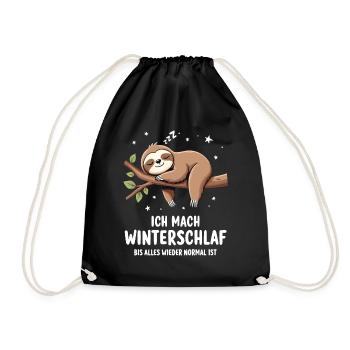 Ich Mach Winterschlaf Bis Alles Wieder Normal Ist - Turnbeutel - Schwarz - Vorne