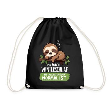 Ich Mach Winterschlaf Bis Alles Wieder Normal Ist - Turnbeutel - Schwarz - Vorne