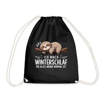 Ich Mach Winterschlaf Bis Alles Wieder Normal Ist - Turnbeutel - Schwarz - Vorne