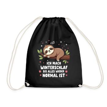 Ich Mach Winterschlaf Bis Alles Wieder Normal Ist - Turnbeutel - Schwarz - Vorne