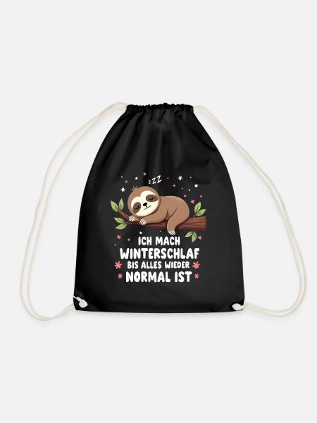 Ich Mach Winterschlaf Bis Alles Wieder Normal Ist - Turnbeutel - Schwarz