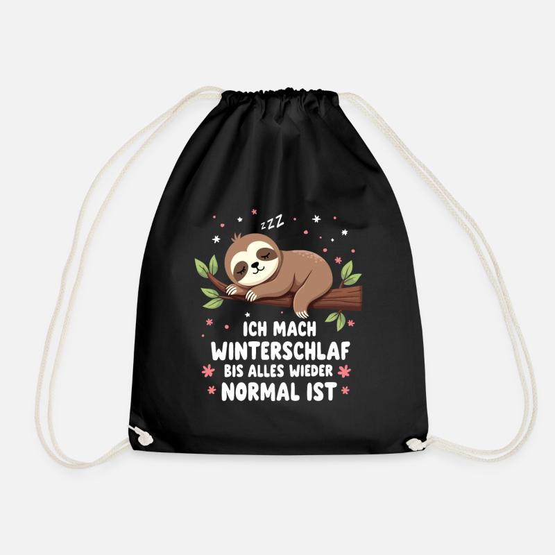 Ich Mach Winterschlaf Bis Alles Wieder Normal Ist - Turnbeutel - Schwarz