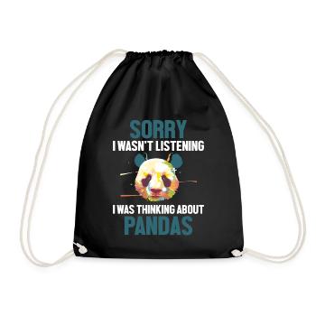 Ich dachte an Pandas Panda Bär Freund Riese - Turnbeutel - Schwarz - Vorne