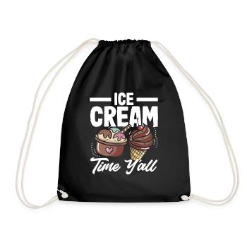 cream time for cream lovers - Drawstring Bag - black - Front