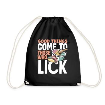Good things for cream lovers - Drawstring Bag - black - Front