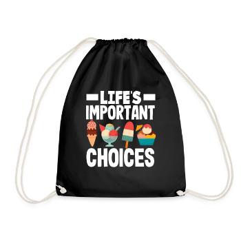 Important decisions for cream lovers - Drawstring Bag - black - Front
