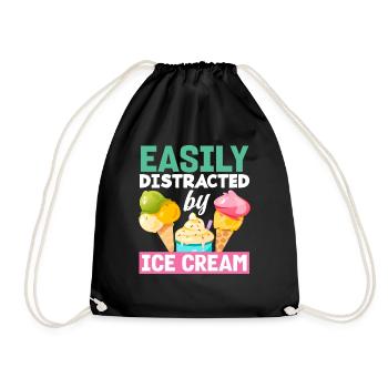 Easily distracted by cream lovers - Drawstring Bag - black - Front