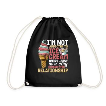 Cream Lover Relationship Saying - Drawstring Bag - black - Front