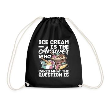 cream lovers are the answer - Drawstring Bag - black - Front