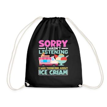 Sorry, Cream Lover Thinking Of Cream - Drawstring Bag - black - Front