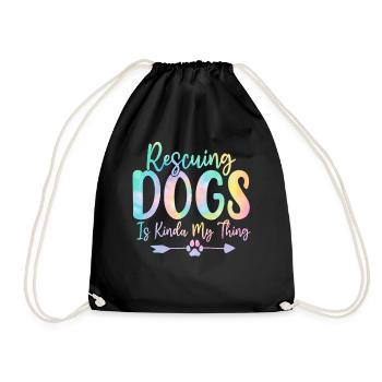 Sauver des chiens, c’est un peu mon truc Dog Tie Dye - Sac de sport léger - noir - Devant