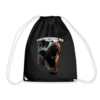 T-Rex-Schädel Design - Turnbeutel - Schwarz - Vorne