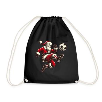 fSoccer playing Santa Claus - Drawstring Bag - black - Front