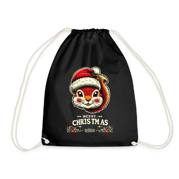 Merry Christmas Nutcracker Squirrel - Drawstring Bag - black - Front