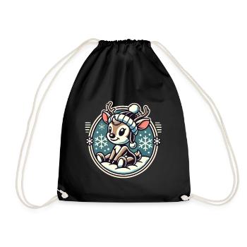 Adorable design vintage Noël - Sac de sport léger - noir - Devant