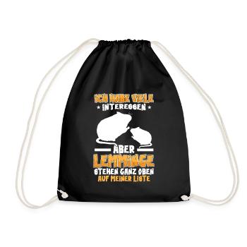 Lemmings are at the top Vole Lemming - Drawstring Bag - black - Front