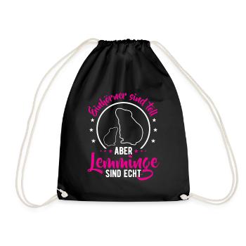 Lemmings are real vole lemming - Drawstring Bag - black - Front