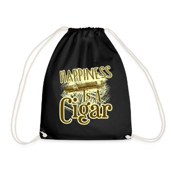 Cigar Smoking Happiness Is A Cigar - Drawstring Bag - black - Front