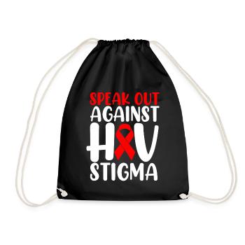 Sprechen Sie sich gegen das HV-Stigma Red Ribbon Lustiges HIV aus - Turnbeutel - Schwarz - Vorne