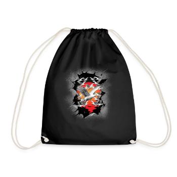 maritime sunset seagulls seagull - Drawstring Bag - black - Front