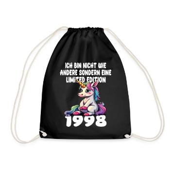 Limited Edition 1998 Geburtstag 1998 Geboren - Turnbeutel - Schwarz - Vorne