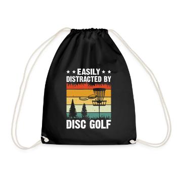 Facilement distrait par le disc golf - Disc Golfing - Sac de sport léger - noir - Devant