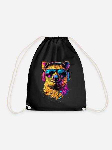 Quokka Sonnenbrille Regenbogen Australien Quokkas - Turnbeutel - Schwarz