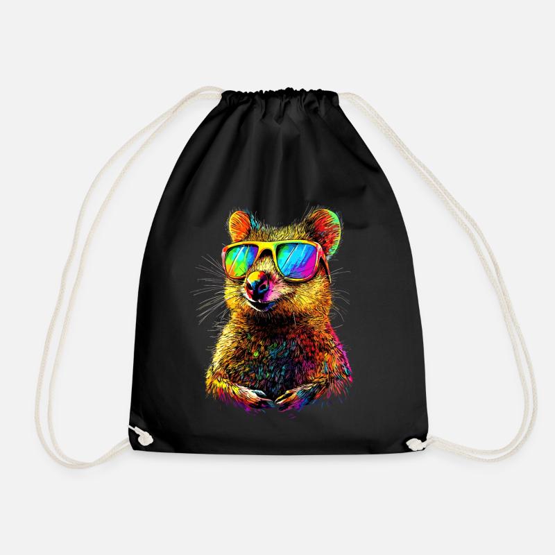 Quokka Sonnenbrille Regenbogen Australien Quokkas - Turnbeutel - Schwarz
