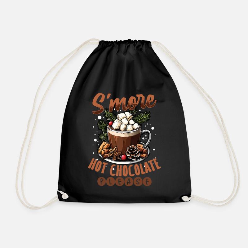 S'more Hot Chocolate Please Funny Hot Cocoa - Turnbeutel - Schwarz