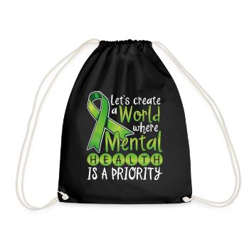 Let's Create A World where mental health is a - Turnbeutel - Schwarz - Vorne