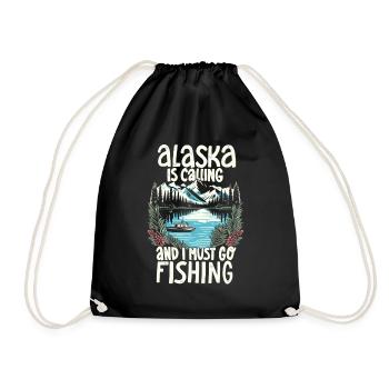 Fishing in Alaska - Drawstring Bag - black - Front