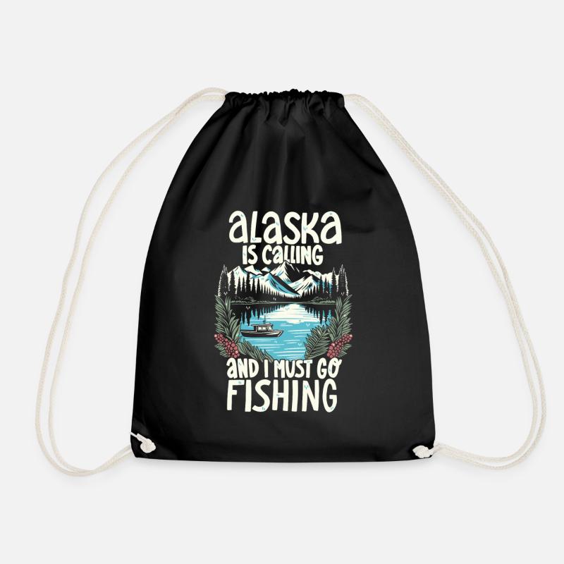 Angeln in Alaska - Turnbeutel - Schwarz