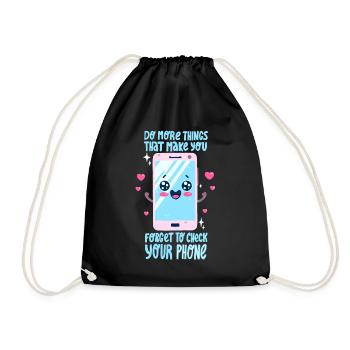 Smartphone Saying - Drawstring Bag - black - Front