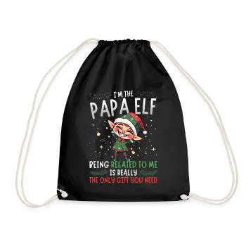 Je suis le papa elfe - Look partenaire de Noël - Sac de sport léger - noir - Devant