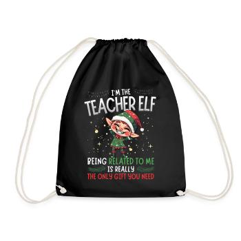 weihnJe suis l’elfe enseignant - Partenaire Look Noël - Sac de sport léger - noir - Devant