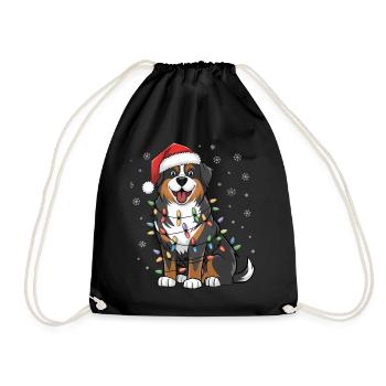 Greater Swiss Mountain Christmas Lights Xmas Dogs - Turnbeutel - Schwarz - Vorne