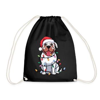Dogue Argentino Lumières de Noël Noël Chiens Cadeaux - Sac de sport léger - noir - Devant