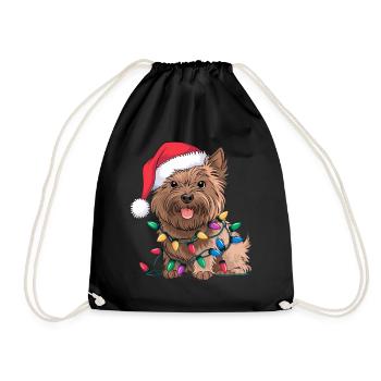 Cairn Terrier Christmas Lights Xmas Dogs Gifts - Turnbeutel - Schwarz - Vorne